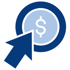 Obraz premium Pay Per Click Flat Blue Icon