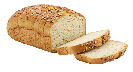 Isolated Sliced Loaf of Seeded Bread