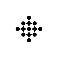 Abstract Geometric Motif in Black on White: Minimalist Design Element