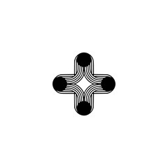 Abstract Cross Design: Black and White Geometric Pattern