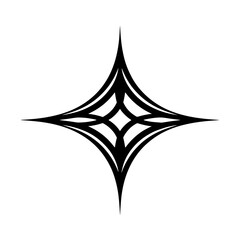 Minimalist Geometric Starburst Design, Black on White