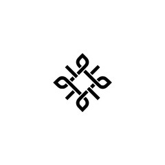 Geometric Celtic Knot Design, Black and White Minimalist Logo