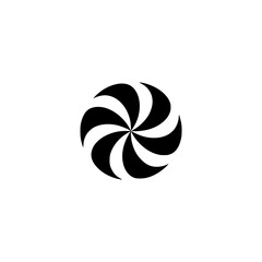 Minimalist Black and White Swirl Design, Abstract, Geometric