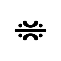 Minimalist Abstract Black Icon on White Background