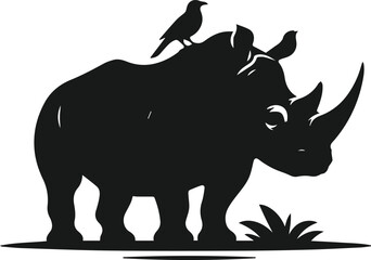 rhino animal vector silhouette