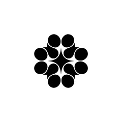 Abstract Geometric Floral Logo, Black & White Design