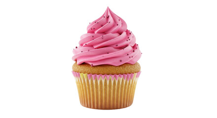Isolated Pink Cupcake with Sprinkles