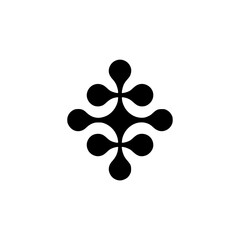 Minimalist Black Abstract Graphic on White Background