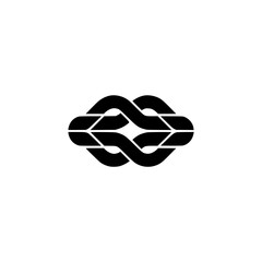 Abstract Black Knot Logo on White Background