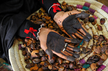 Manufacturing workshop of AFRA, female cooperative for crop harvesting of Argan oil, Tafraoute, Anti-Atlas