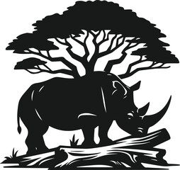 rhino animal vector silhouette
