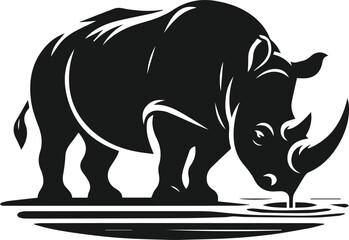 rhino animal vector silhouette