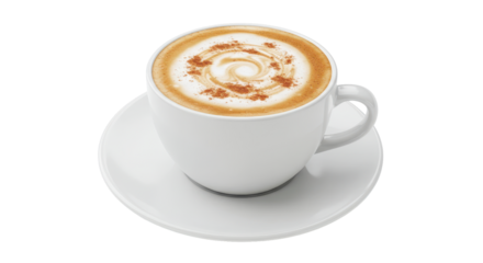 Isolated Cup of Cappuccino with Cinnamon