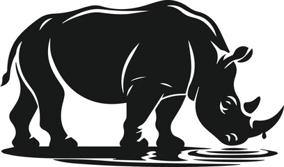 rhino animal vector silhouette