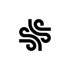 Abstract Monochromatic Logo: Minimalist Graphic Element on White