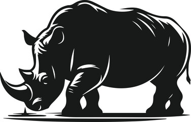 rhino animal vector silhouette