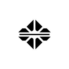 Obraz premium Geometric Black and White Emblem: Abstract Design for Branding