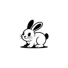 Adorable Minimalist Bunny Illustration for Children's Design