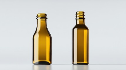 Empty Amber Glass Bottles Mockup