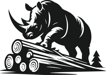 rhino animal vector silhouette