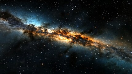 Fototapeta premium Experience nighttime beauty stargazing in a serene black sky with distant stars