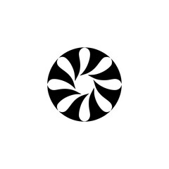 Abstract Black and White Floral Mandala Logo Design