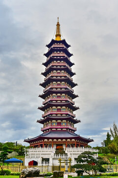 Wanfo (Ten Thousand Buddha) Pagoda, reconstructed 2014, Jinhua City, Zhejiang Province