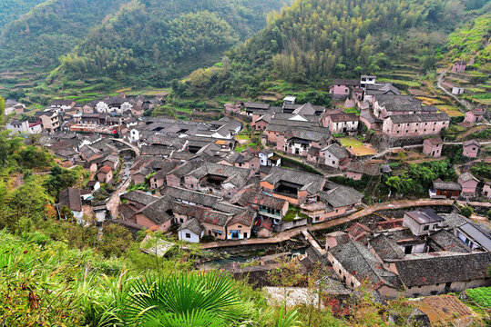Picturesque Shanxiabao village, 800 years old, Wuyi County, Jinhua City, Zhejiang Province