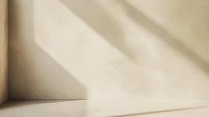 Striking interplay of light and shadow dance upon a minimalist wall, creating captivating geometric patterns, evoke a sense of calm and intrigue.