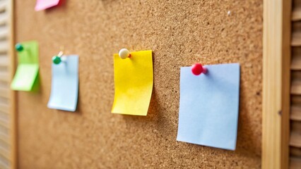 Minimalist Bulletin Board Photography: Simple Notes & Pins on Corkboard