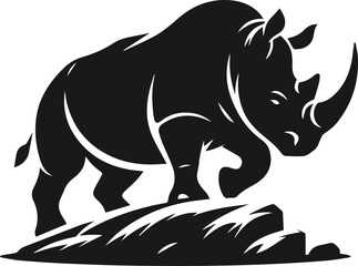 rhino animal vector silhouette