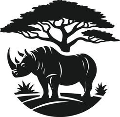 rhino animal vector silhouette