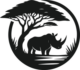 rhino animal vector silhouette
