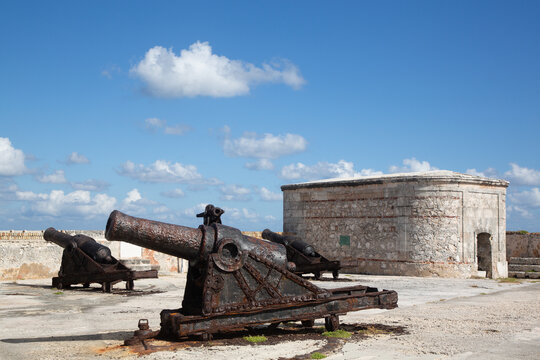 Centuries Old Cannon Artillery, Castle of the Three Kings of Morro, UNESCO, Havana, Cuba