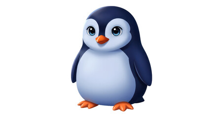 Isolated Cute Penguin Cartoon Illustration