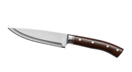Isolated Hunting Knife with Wooden Handle