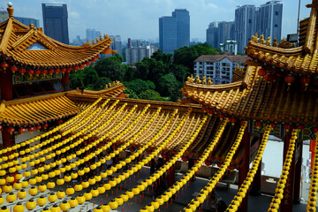 Lanterns decorations at Chinese Thean Hou Temple dedicated to the goddess Mazu and Guan Yin, Kuala Lumpur, Malaysia