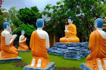 Thien Truc Buddhist pagoda, Life of the Buddha (Siddhartha Gautama), preaching first sermon to monks in Deer Park in Varanasi, Bac Lieu