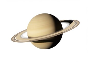 A depiction of saturn with its prominent ring system shown