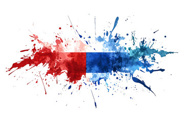 Fototapeta premium Watercolor splash of russia flag isolated on white and transparent background