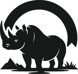 rhino animal vector silhouette