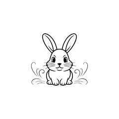 Minimalist Line Art Rabbit Logo for Easter & Spring Design