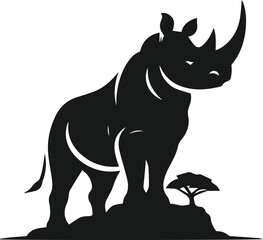 rhino animal vector silhouette