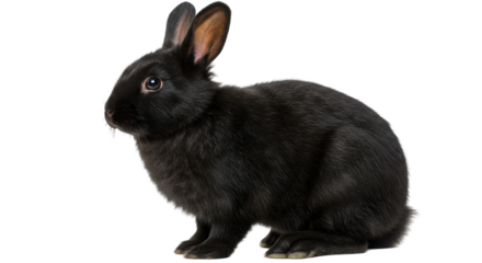 Isolated Black Rabbit