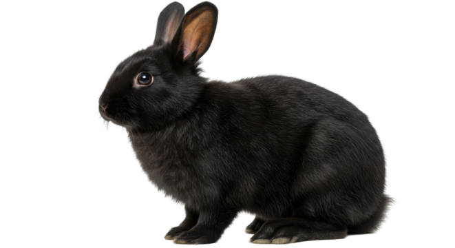 Isolated Black Rabbit