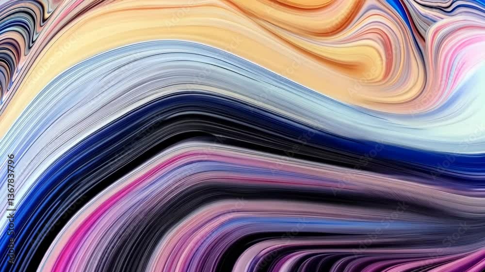 Poster mesmerizing swirls of colorful motion in abstract art moving across canvas