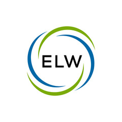 ELW creative minimalist letter logo.