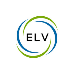 ELV creative minimalist letter logo.