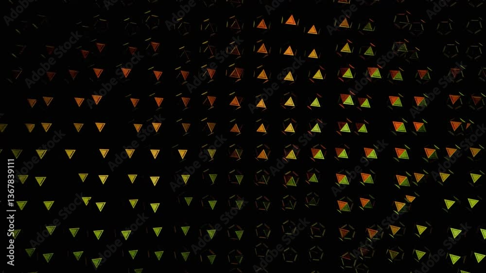 Wall mural abstract geometric pattern: triangles and hexagons in warm and cool tones