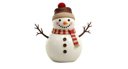 Isolated Smiling Snowman